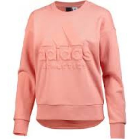 ADIDAS CREW NECK SWEATER SWEATSHIRT embose logo - Picture 2 of 8